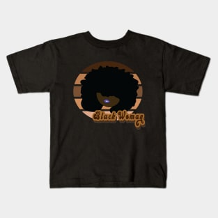 Afro Black Woman Kids T-Shirt